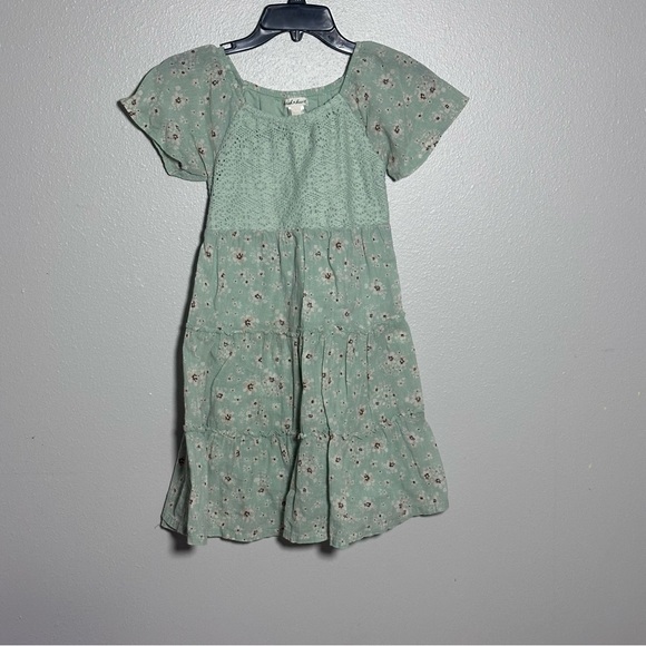 Derek Heart Girls Kids Dress Green Floral Spring size 10 - Picture 1 of 7